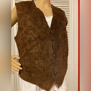 Gap brown leather vest in size medium